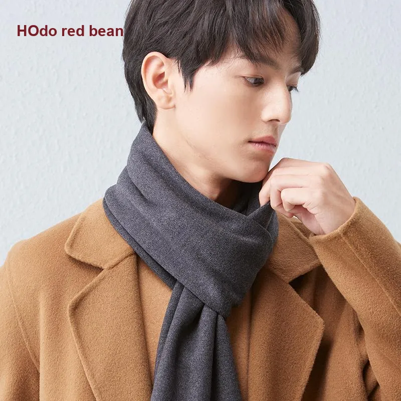 Red Bean 4.2% Wool Knitted Fabric Knit Scarf Men's-16