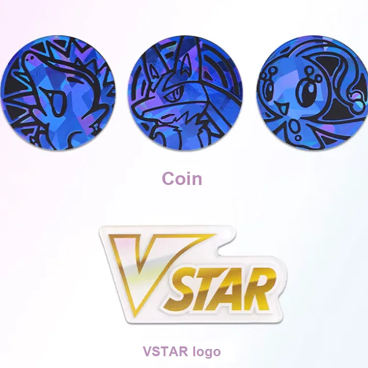 POKEMON Cyndaquil, Lucario, Manaphy Collectible Trading Card Game PTCG Coin VSTAR Mark A Set Card Accessories Whole Box-3