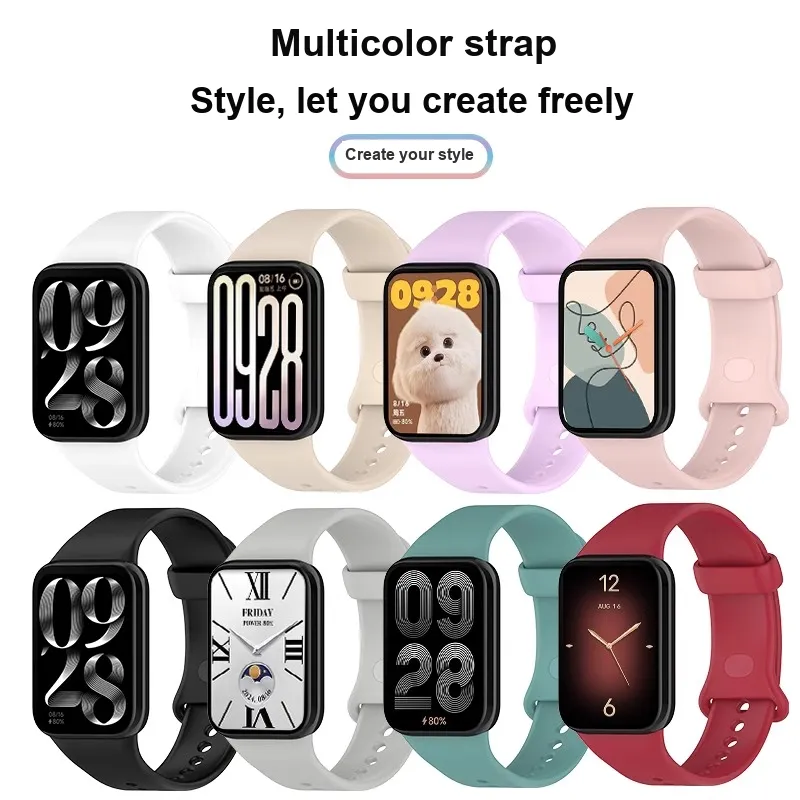 FZRT Xiaomi Compatibility Watch Band Liquid Silicone Skin Friendly Strap, Waterproof And Sweatproof Silicone Material-3