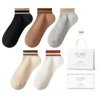 XIA.WA.ZHI.XIU Ankle Socks Unisex Shopping Bag 5 Pack