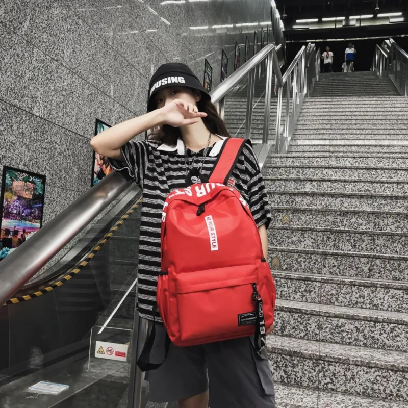 URBAN FOREST Oxford Backpack Unisex Black & Red/Black & Yellow/Light Gray/Dark Gray/Black/Red-28