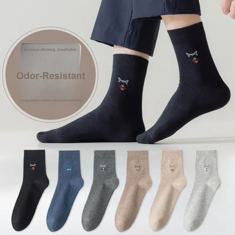 MIIOW Mid Calf Socks Men's 6 Pack Mixed Color-1