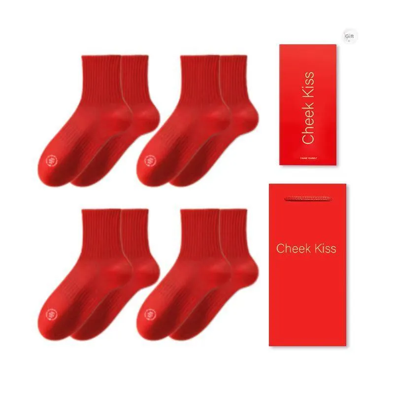 Cheekkiss Ankle Socks Men's Box 4 Pack Red-6