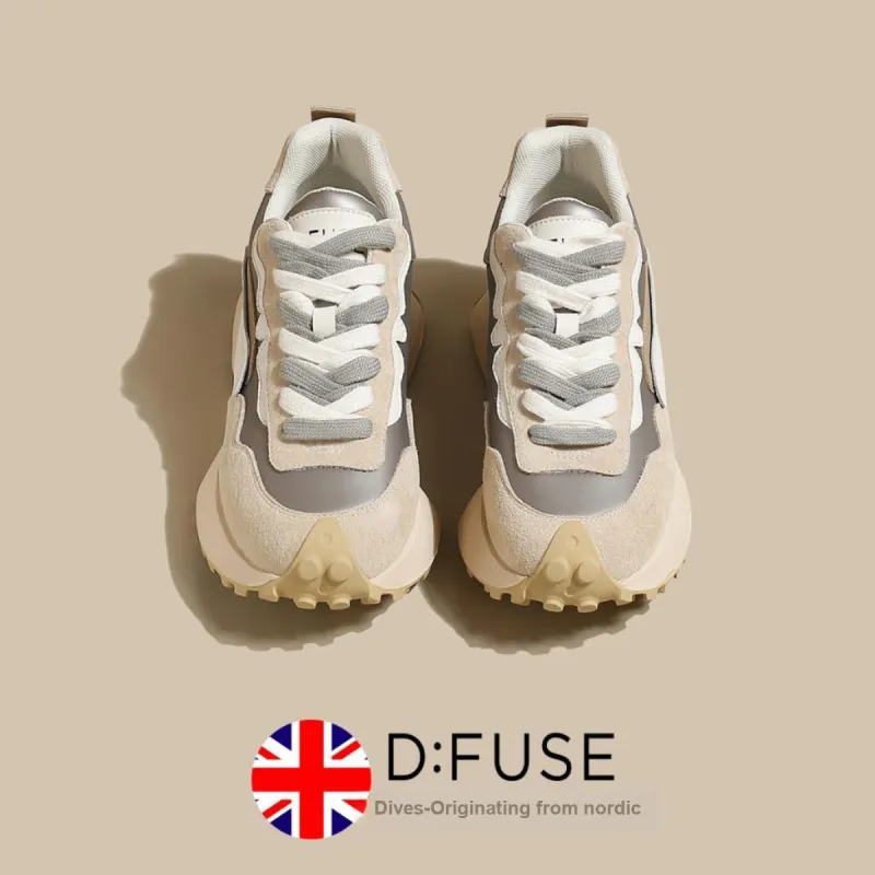 D FUSE SCANDINAVIA Chunky Sneakers Women's Low Top Beige-6