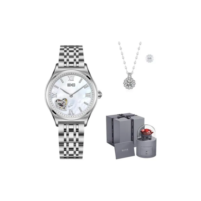BEXEI Heart To Heart Collection Mechanical Movement Watch Women's Watch Mother-of-Pearl Color Watch Dial-16