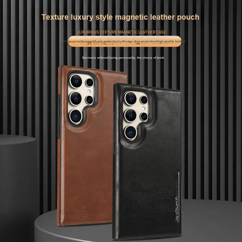 MOWEITU Leather Material Magnetic Phone Cases Compatibility Samsung S23/S23 Plus/S23 Ultra/S24/S25-16