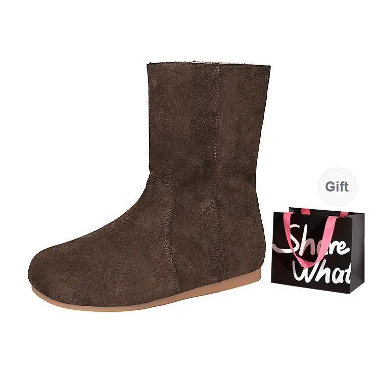 BIGTREE Ankle Boots Women's Apricot/Coffee/Black/Caramel/Khaki-2