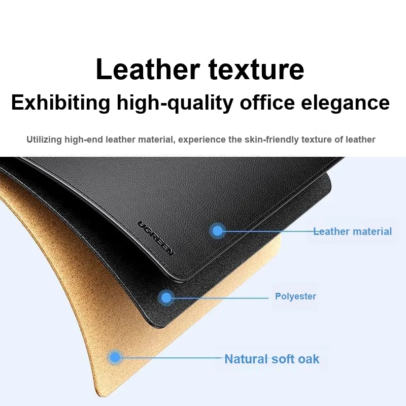 UGREEN Leather Large Office Desktop Laptop Minimalist Style Premium Computer Writing Desk Mat, Large Size Mouse Pads-2