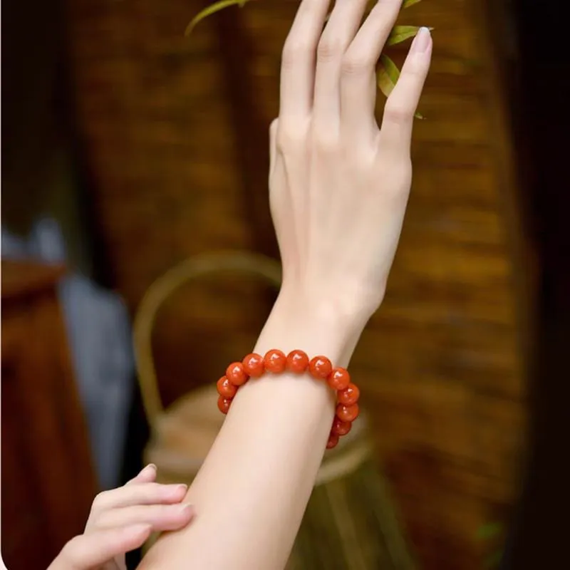 Cuizu Southern Red Agate Fine Jade Bracelets Unisex-5