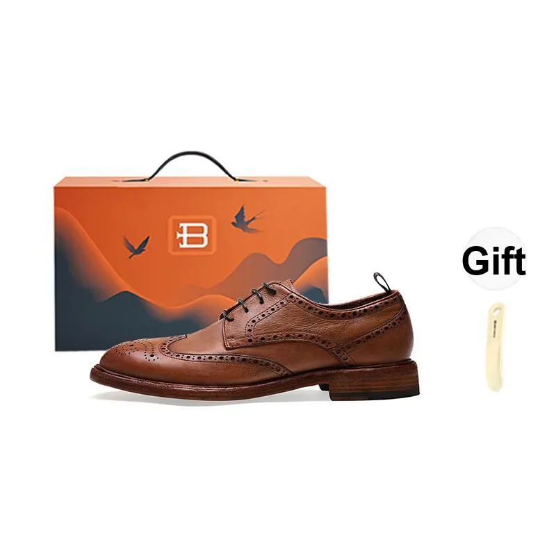 BOSSSUNWEN Dress Shoes Men's Brown