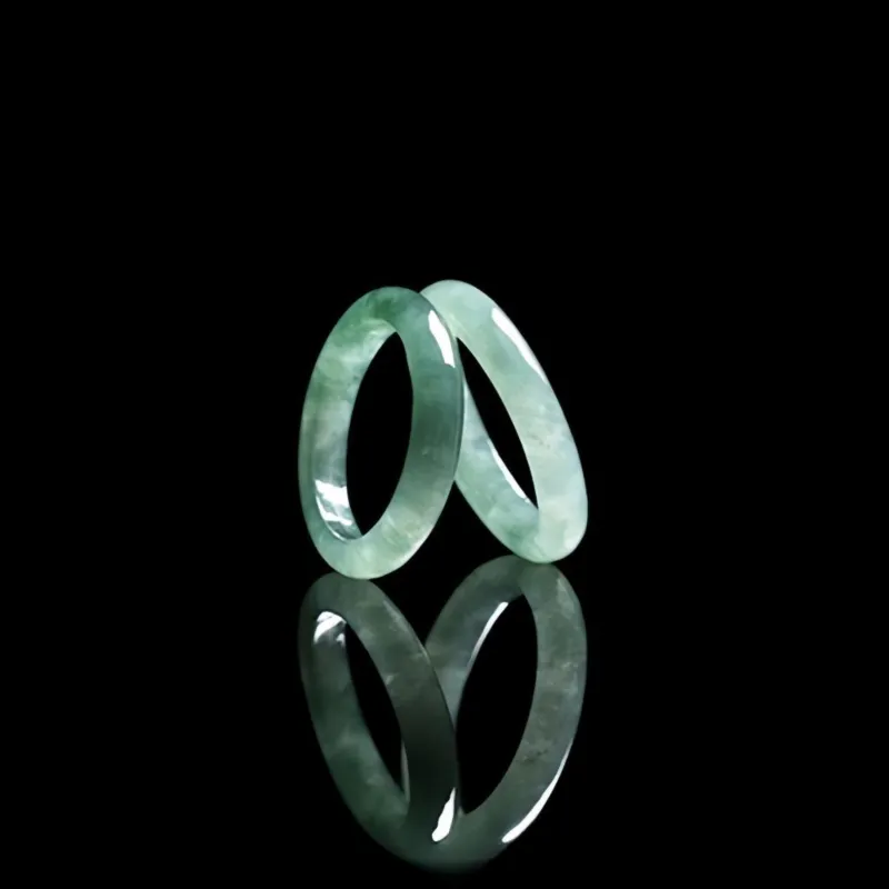 MY WORLD BEGINS AND ENDS WITH YOU Glutinous Jade Jadeite Rings Unisex-2