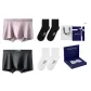7A Antibacterial 120S Modal[Leather Pink+Black][100% cotton Socks 2 Pack]Box