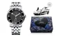 Silver Case Black Dial Silver Steel Band