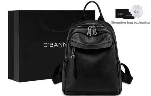 C°BANNER Synthetic Leather With Cow Leather Backpack Regular Women's Black