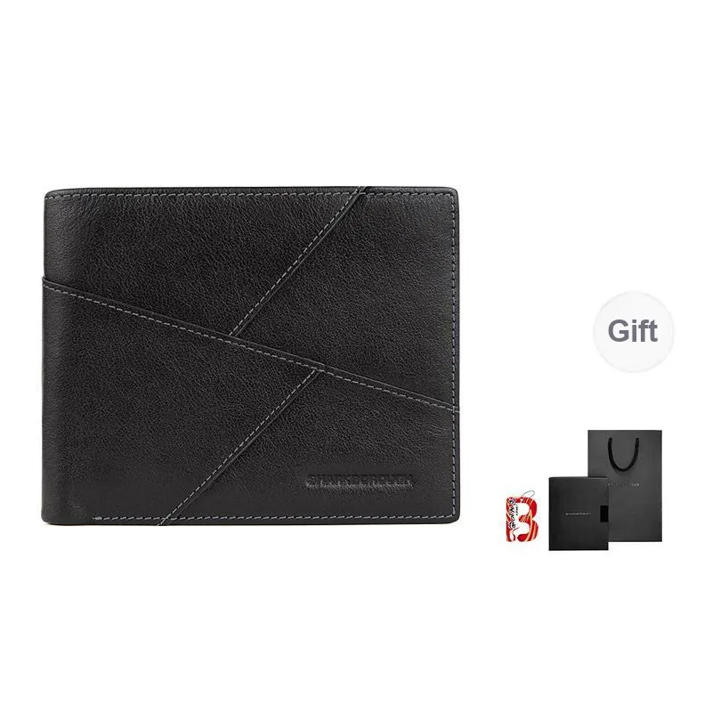 Sharkborough Cow Leather Wallet, Wallet, Wallet, Credit Card Holder Regular Men's Black