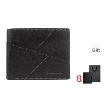 Sharkborough Cow Leather Wallet, Wallet, Wallet, Credit Card Holder Regular Men's Black