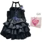 Black Blue Dress+Sleeve Covers+Boutonnieres+Box