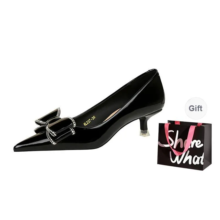 BIGTREE Chunky Heel High Heels 4.5cm Women's-15