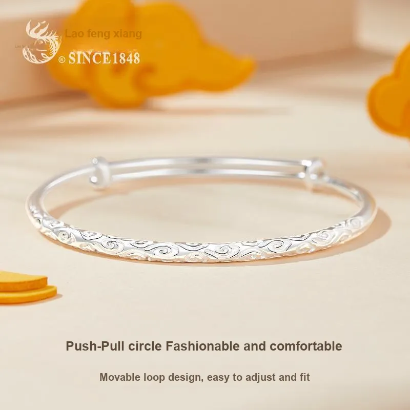 Lao Feng Xiang S999 Fine Silver Bangles Women's-10
