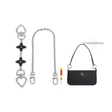 (Silver) Black Four-Leaf Clover Extender Chain+Decorative Chain 40cm+Free Flathead Screwdriver
