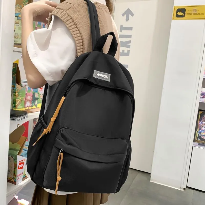 BRABOSTON Nylon Backpack Unisex Black/White/Red/Yellow/Blue/Green-2