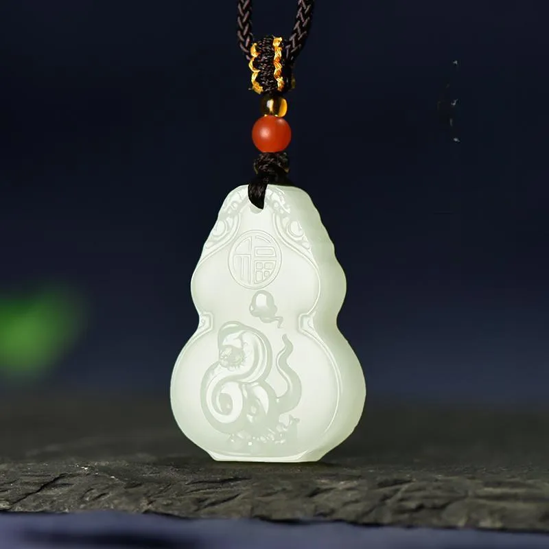 KUNYUYAO Hetian Jade Pendants White Jade Unisex-35