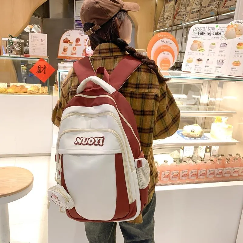 KAKAXI Nylon Backpack Unisex Black/Red/Purple/Coffee/Green-3