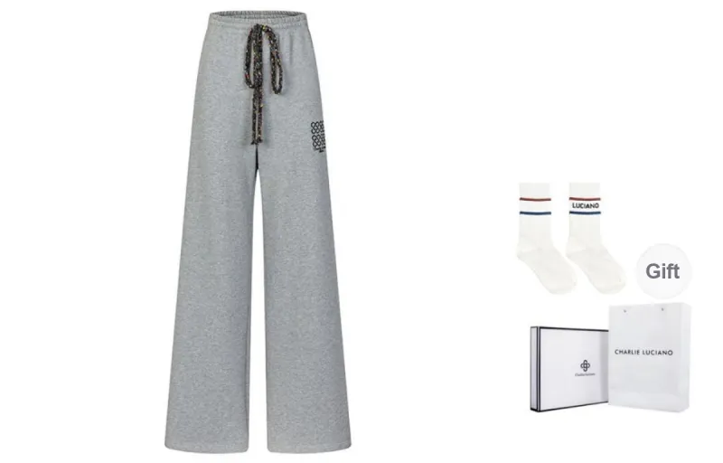 Charlie Luciano Casual Pants Unisex Combo Set Light Gray-3