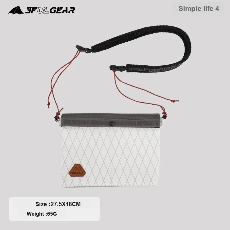 Three Peaks Out Nylon Shoulder Bag Unisex Simple Four White-4