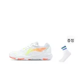 White Orange+Sports Socks