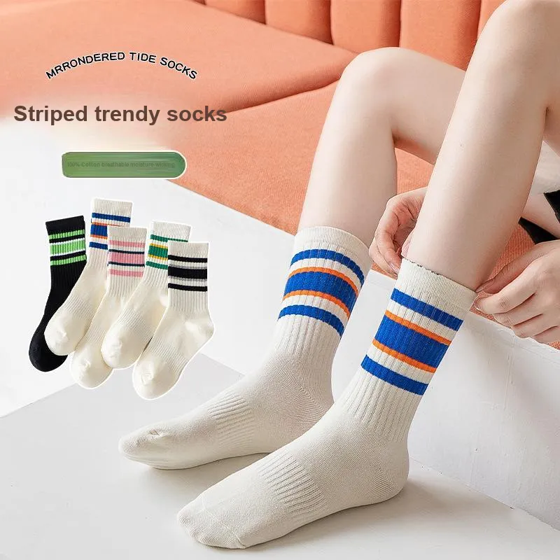 ALPLUME Knee High Socks Women's 5 Pack Mixed Color-3