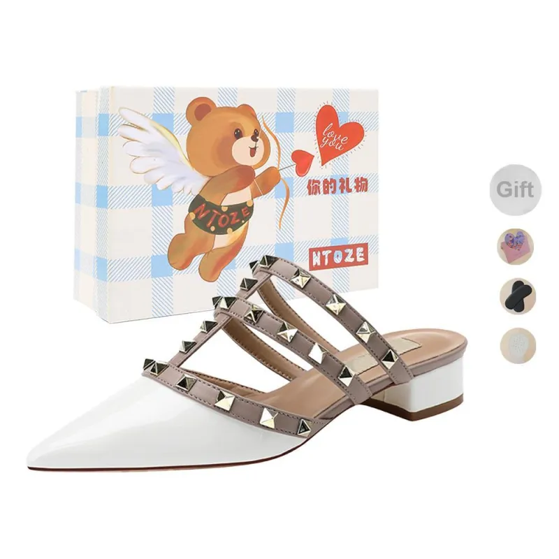 NTOZE Stud Abrasion Resistant Wrap toe Slippers Women's Gift Box Set-5