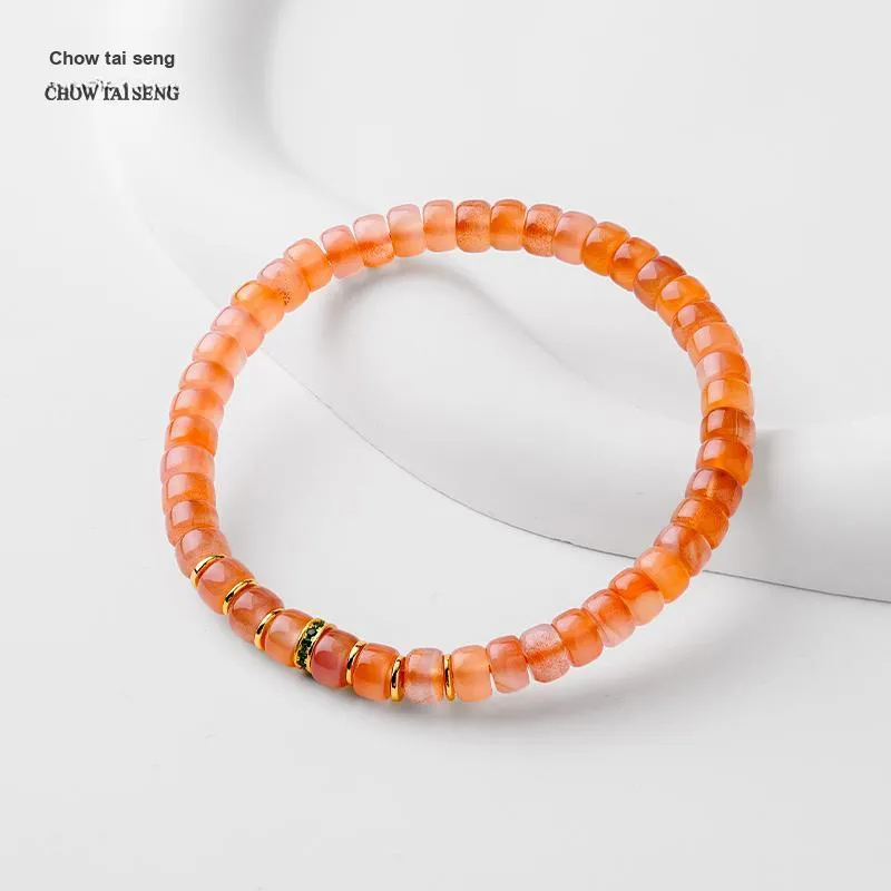 CHOW TAI SENG Southern Red Agate Jade Bracelets Unisex-3