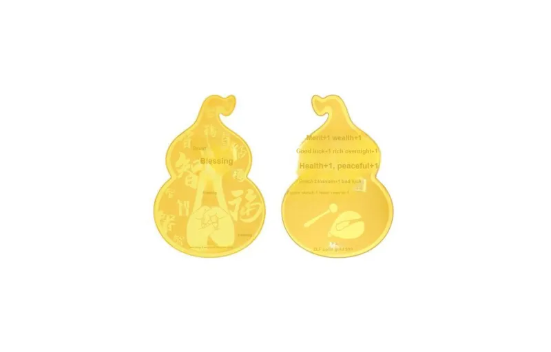 ZHOU LIU FU Jiuhuashan Collaboration Collection Cell Phone Gold Sticker Pendants Unisex-8