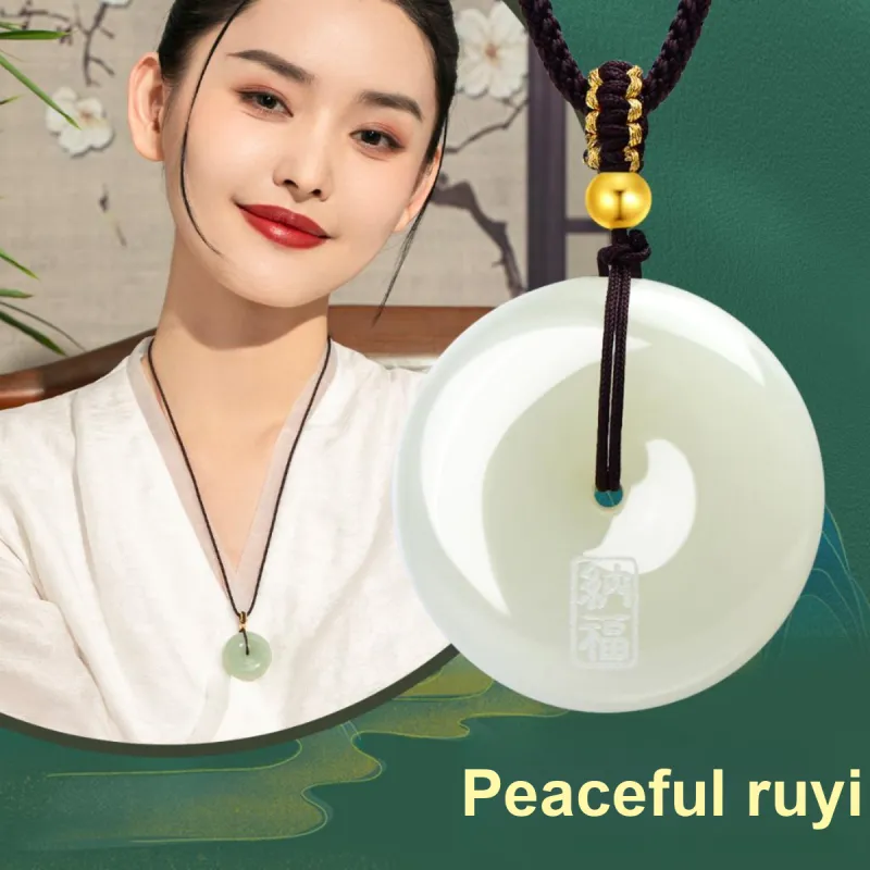 LAOMIAO Hetian Jade Pendants Pale Greenish White Jade Women's-3