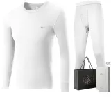 Men's Crew Neck Set (White) 100% cotton Antibacterial Soft/Shopping Bag Included