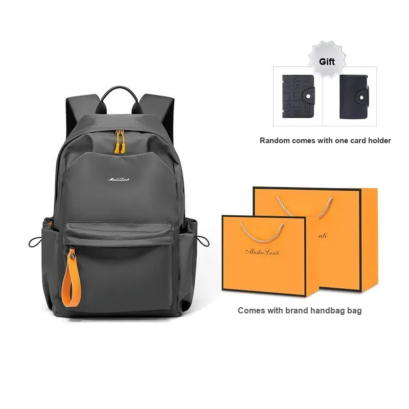 MashaLanti Fabric Backpack Large Size Men's Dark Gray/Black