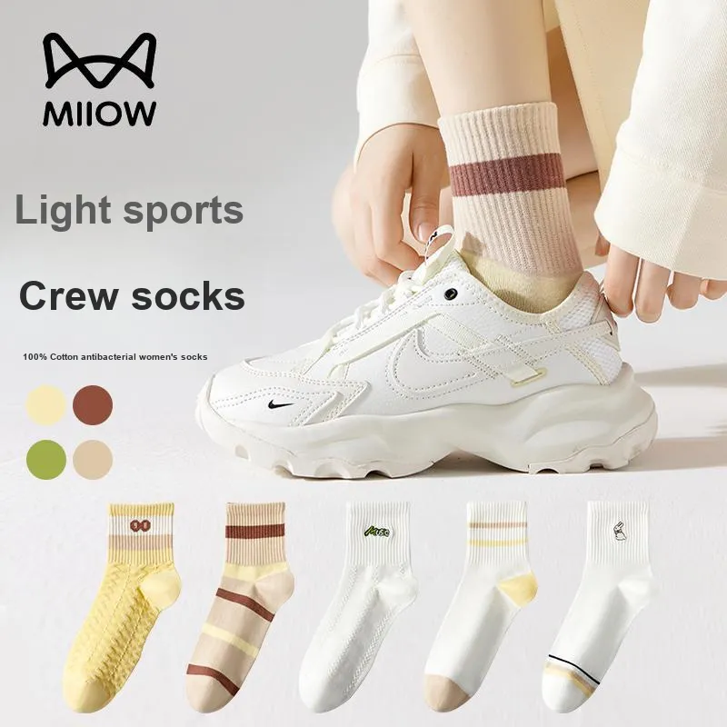 MIIOW Mid-Calf Socks Women's 5 Pack-15