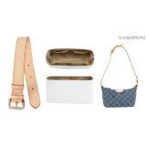 LV Denim Denim Lunch Bag with One Shoulder Vegetable Tanned Leather Shoulder Strap 40cm+DuPont Paper White Liner