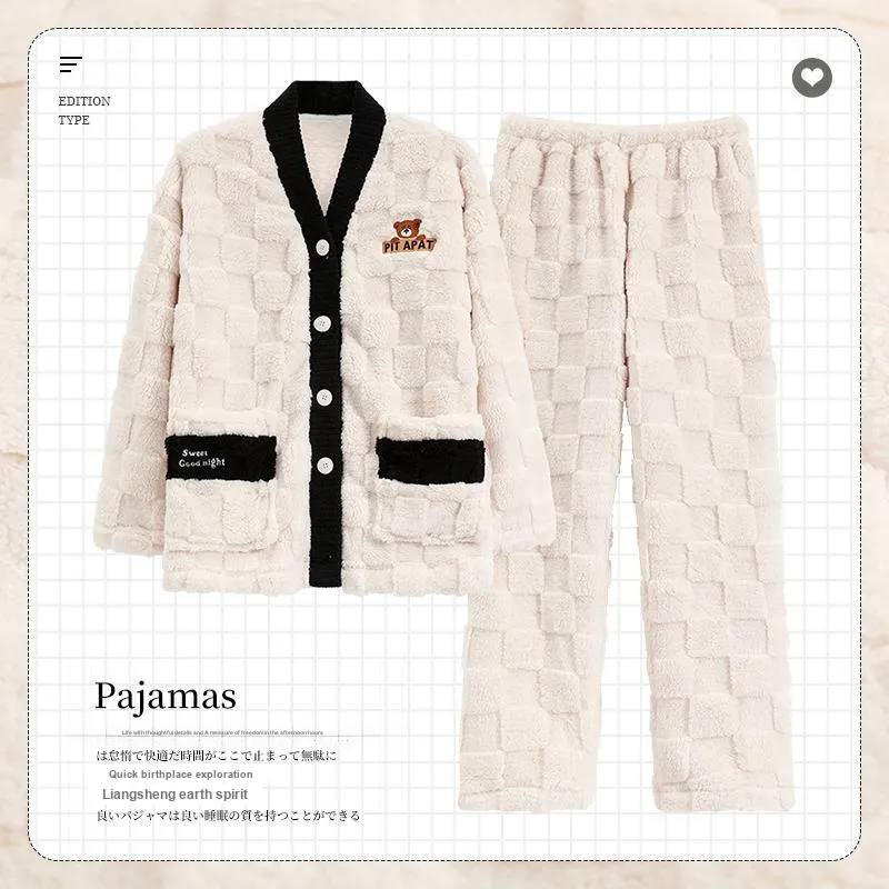 FENTENGCARE Pajama Set Women's Beige-1