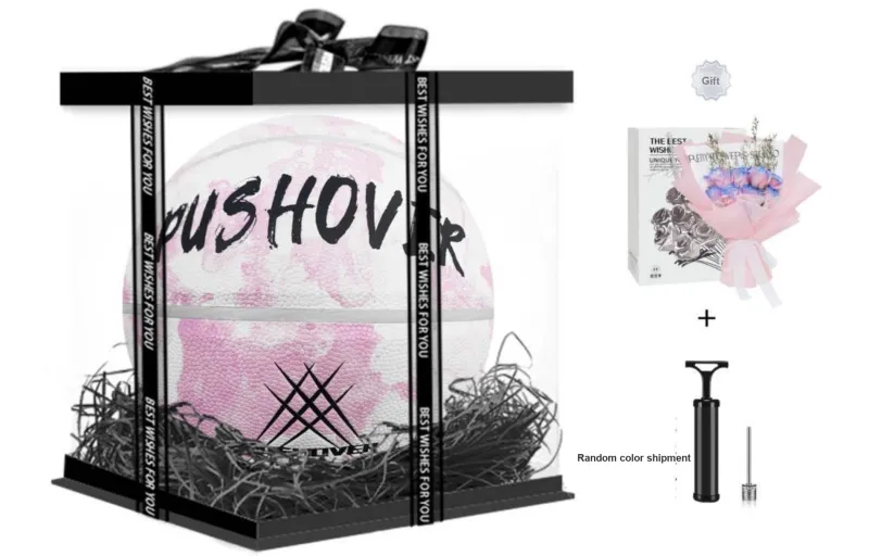 PUSHOVER PU Basketball Pink Size 7 Training Unisex-15