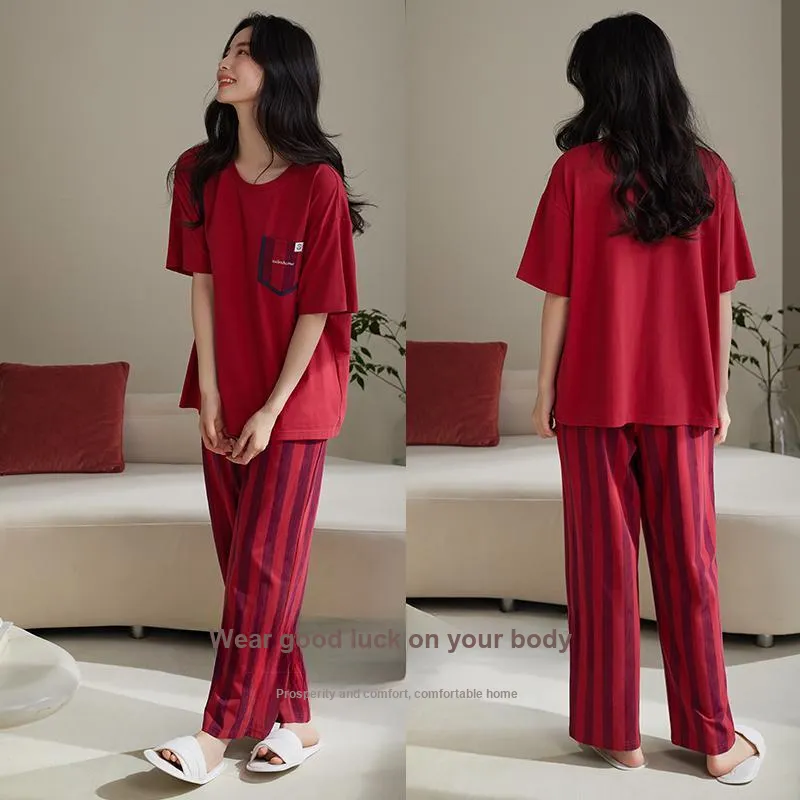Xuan Liang Pajama Set Women's Maroon-4