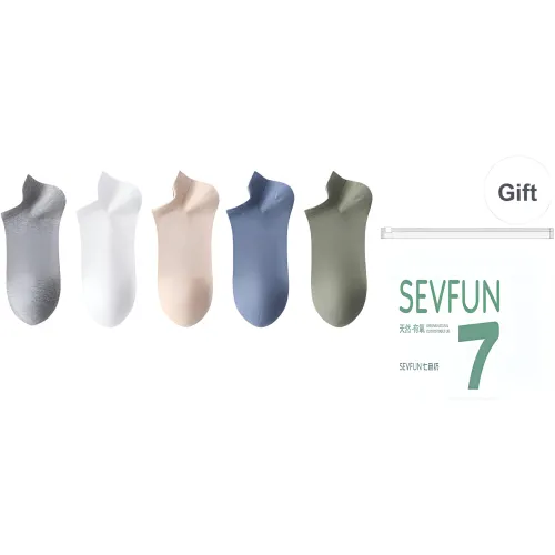 7 SEVFUN No Show Носки Унисекс Сумка для покупок 5 пар