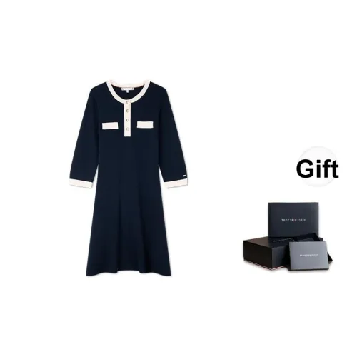 Tommy Hilfiger Новогодний Длинный Платье с Длинными Рукавами Женское