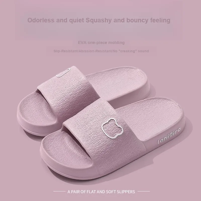 Foot Recreation Painted Bear Slippers Summer Indoor Home Bathroom Slip Resistant EVA Sandals Unisex-11