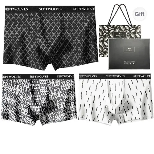 SEPTWOLVES Underwear Gift Boxes Men's 3 Pack+Free Shopping Bag