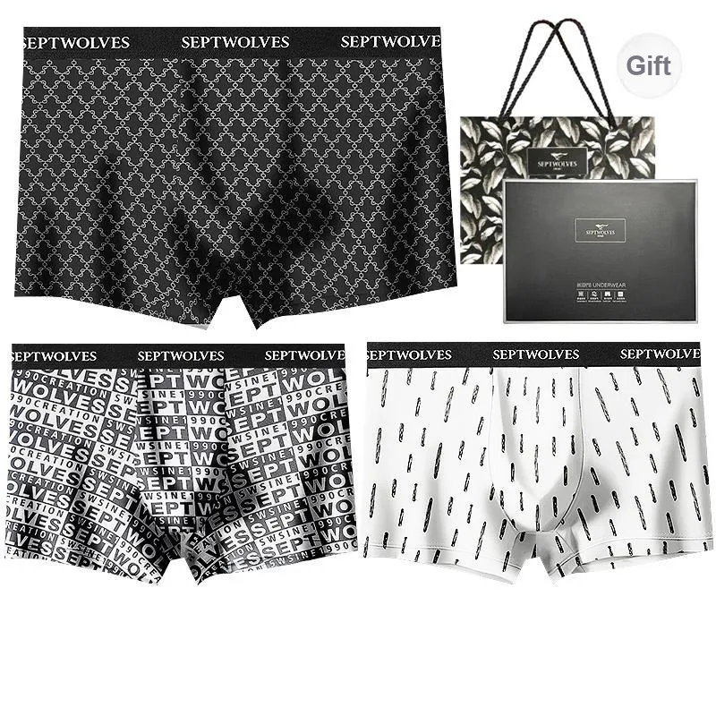 SEPTWOLVES Underwear Gift Boxes Men's 3 Pack+Free Shopping Bag-0