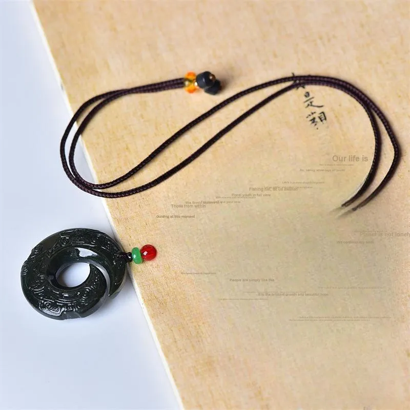 Jing Ruyu Hetian Jade Necklaces Green Jade Unisex-6