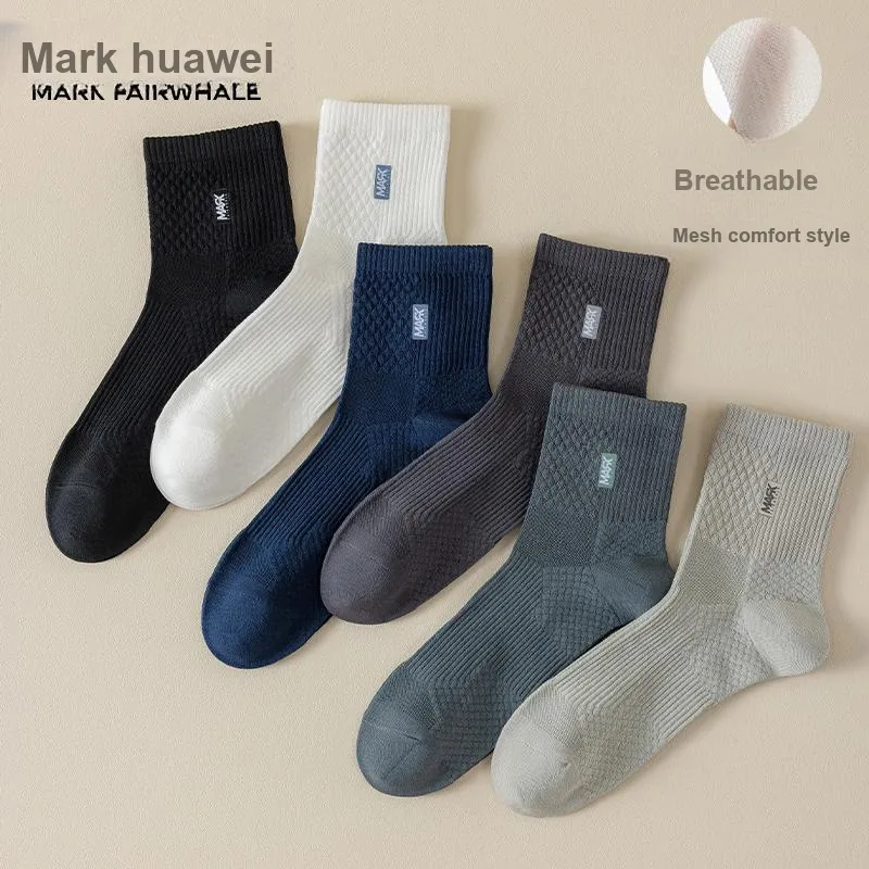 FAIRWHALE Mid Calf Socks Unisex 5 Pack-19
