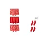B Set 3 Pack-Happiness Red+Plaid Red+Solid Color Red[Includes: 2 Pack Red Socks]